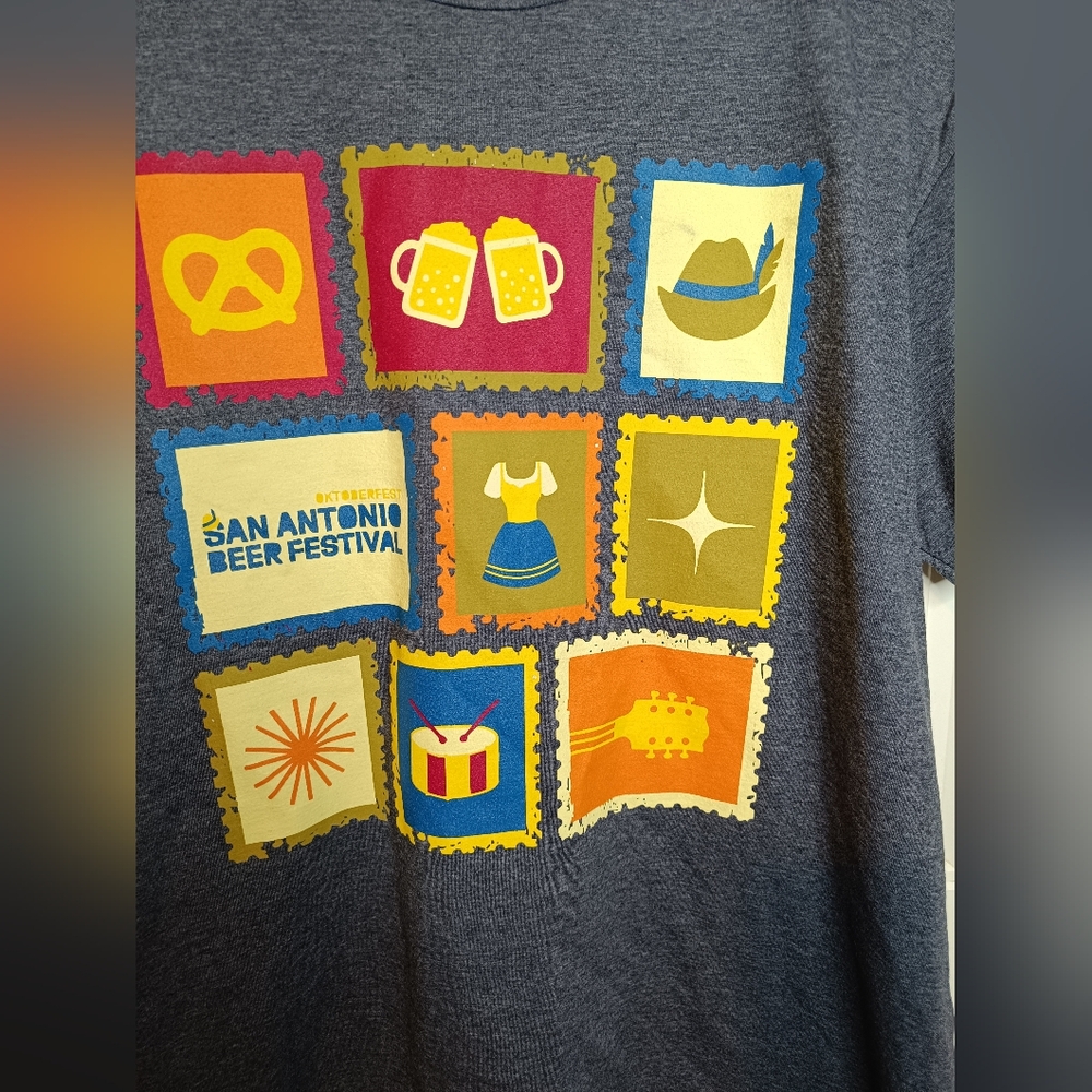 Large San Antonio Beer Festival Graphic Shirt Texas Casual Travel Party Dad